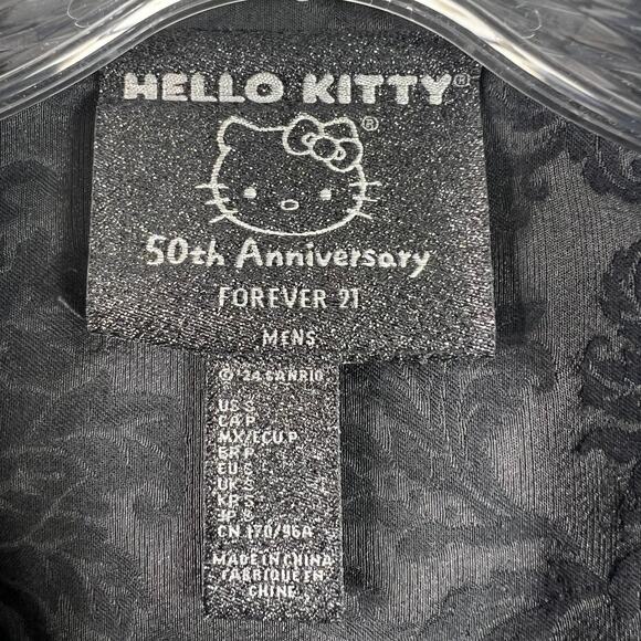 Hello Kitty 50th Anniversary Forever21 Black Y2K Pop Shirt Button Down Size S - Picture 3 of 14